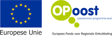 Logo EU en logo Op-Oost, operationeel programma oost en Europees fonds voor regionale ontwikkeling